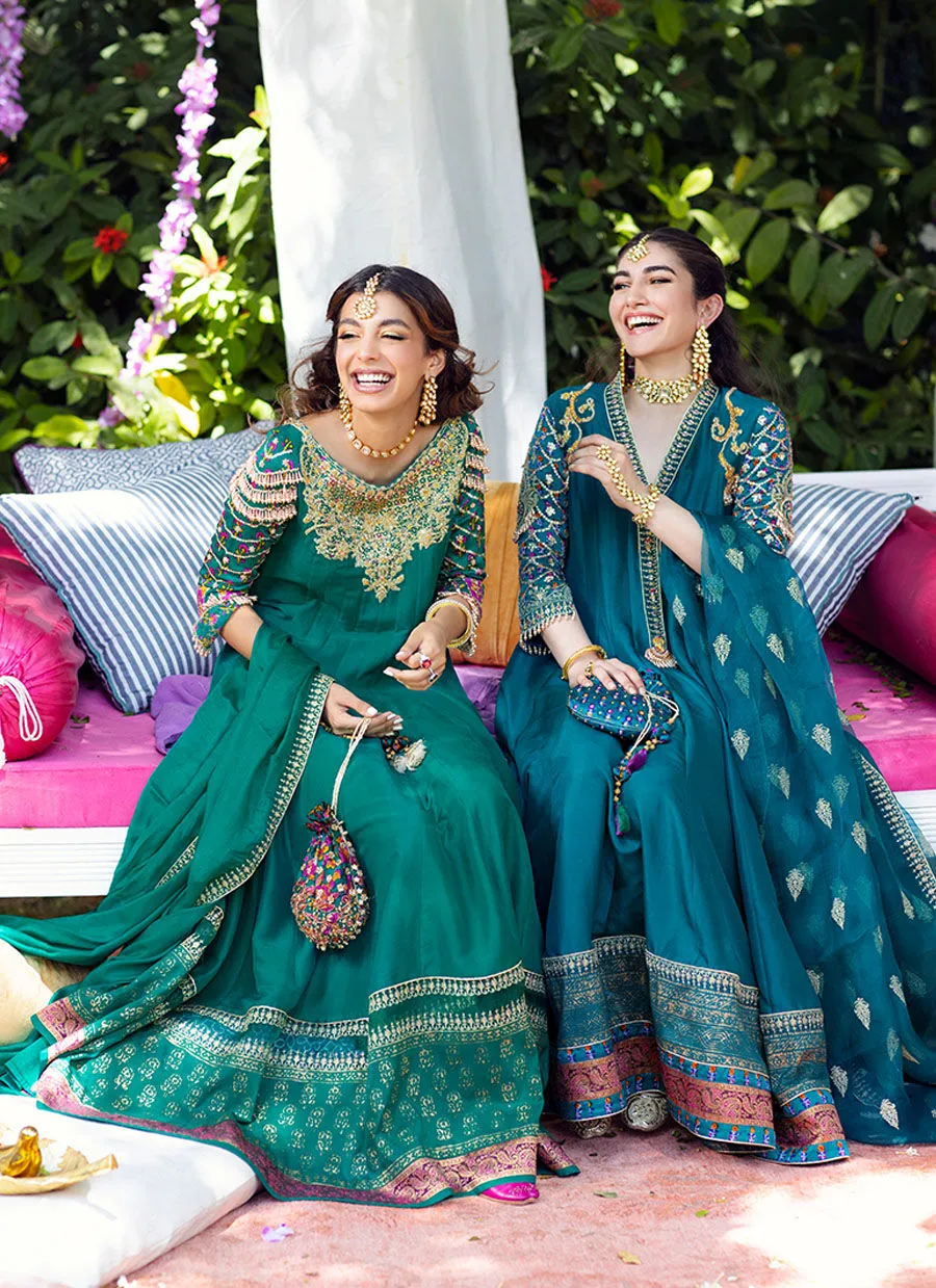 Zaira Teal Kalidaar and dupatta