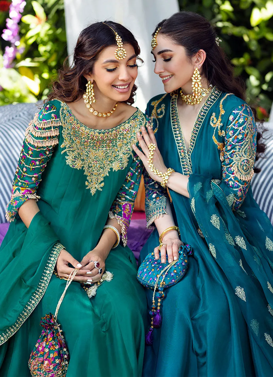 Zaira Teal Kalidaar and dupatta