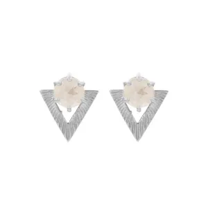 Zoe & Morgan Violet Stud Earrings - Sterling Silver & Rose Quartz